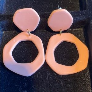Ivory and bow polymer clay earrings